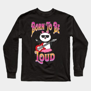 Panda Playing Guitar – Born To be Loud Long Sleeve T-Shirt